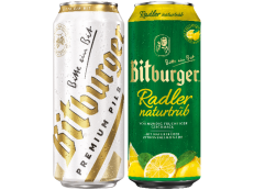 Bitburger Pils, Herb 0,0% o. Radler naturtrüb